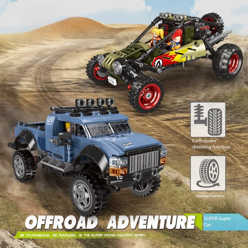 Technical Off-road Vehicle Transport Truck Blocks, MOC Assembled Model with Jeeps and ATV, Exquisite Monster Truck Bricks
Technical Off-road Vehicle Transport Truck Blocks, MOC Assembled Model with Jeeps and ATV, Exquisite Monster Truck Bricks