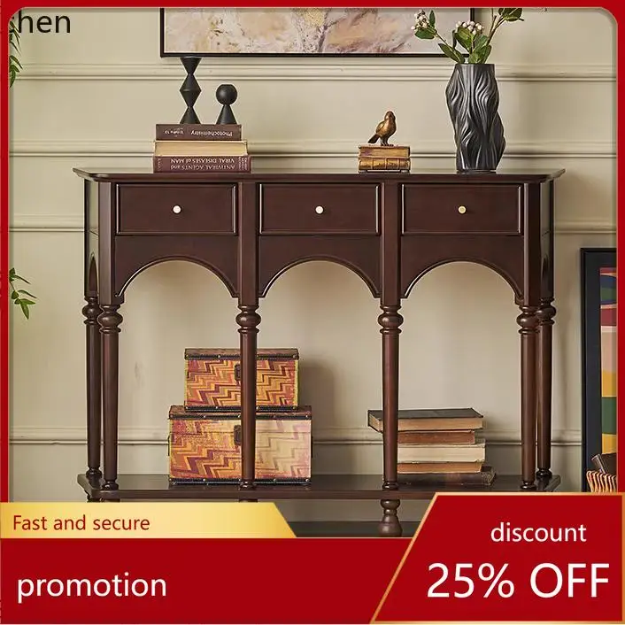 HXL retro solid wood entrance cabinet, living room entry medieval decorative cabinet, modern simple wall entrance table
HXL retro solid wood entrance cabinet, living room entry medieval decorative cabinet, modern simple wall entrance table