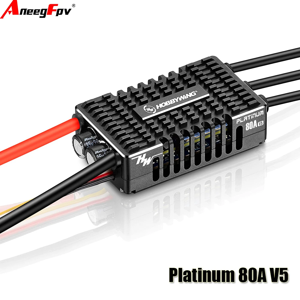 Hobbywing Platinum 80A V5 Supports 3-8s Brushless ESC for RC Remote-Controlled Drone Heli FPV Helicopter Speed Controller
Hobbywing Platinum 80A V5 Supports 3-8s Brushless ESC for RC Remote-Controlled Drone Heli FPV Helicopter Speed Controller