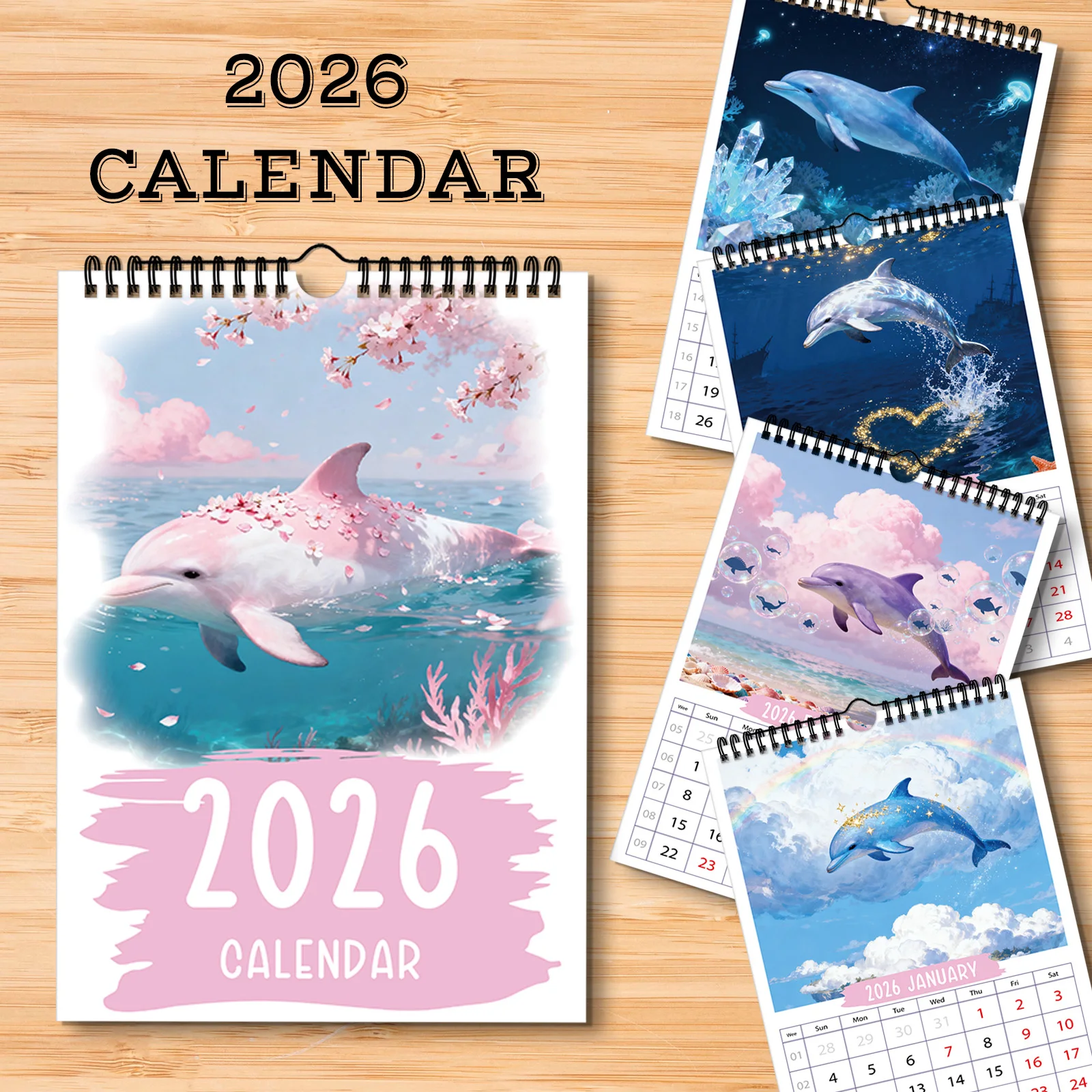 1PC 2026 Monthly Wall Calendar,A4 Size,Thick Durable Paper With Cute Dolphin Design,Perfect For Home,Office,School
1PC 2026 Monthly Wall Calendar,A4 Size,Thick Durable Paper With Cute Dolphin Design,Perfect For Home,Office,School