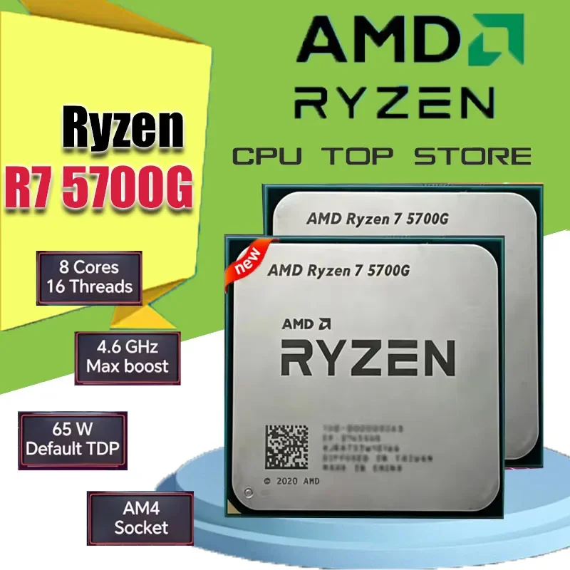 AMD R7 5700G Ryzen7 AM4 Processor 8 Core 16 Thread 3.8GHz 16M L3 65W New CPU Without Original Fan
AMD R7 5700G Ryzen7 AM4 Processor 8 Core 16 Thread 3.8GHz 16M L3 65W New CPU Without Original Fan
