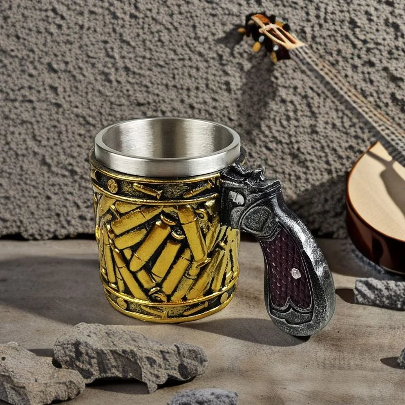 Mugs Coffee Cups Gun Mug with Ammo Bullet Design Beer Stainless steeland Resin Drinkware Fathers Birthday Day Gifts 400ML
Mugs Coffee Cups Gun Mug with Ammo Bullet Design Beer Stainless steeland Resin Drinkware Fathers Birthday Day Gifts 400ML