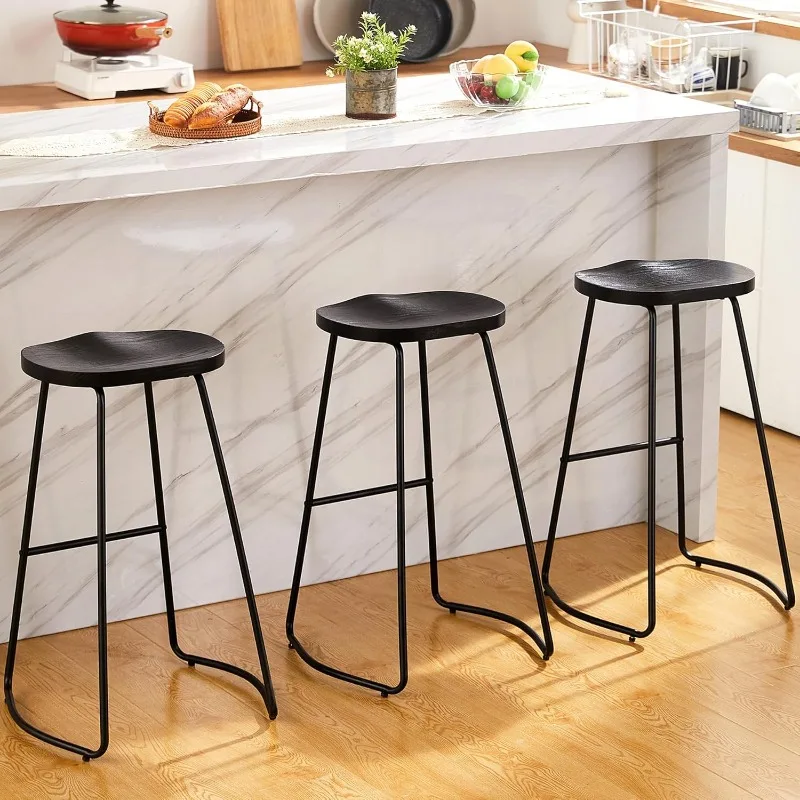 Bar Stools Set of 3, Bar Height Wooden Bar Stools Seat, 30" Backless Barstool for Kitchen Island
Bar Stools Set of 3, Bar Height Wooden Bar Stools Seat, 30" Backless Barstool for Kitchen Island
