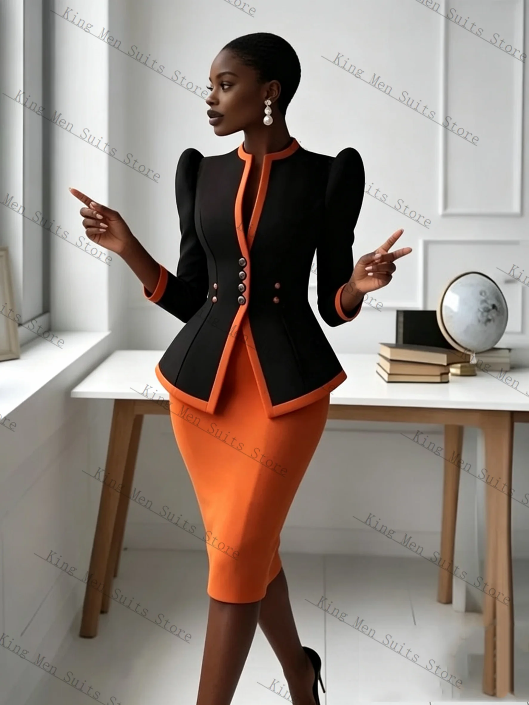 Black Orange Women Suit Set 2 Pcs Blazer+Midi Prom Dress Cotton Spring Customized Formal Office Wedding Tuxedos Coat Jacket
Black Orange Women Suit Set 2 Pcs Blazer+Midi Prom Dress Cotton Spring Customized Formal Office Wedding Tuxedos Coat Jacket