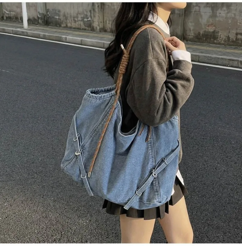 Denim Tote Bag with Braided Strap Detail, Multi-color for Work, Office, Daily Commuting, Shopping and Travel Women Handbags
Denim Tote Bag with Braided Strap Detail, Multi-color for Work, Office, Daily Commuting, Shopping and Travel Women Handbags