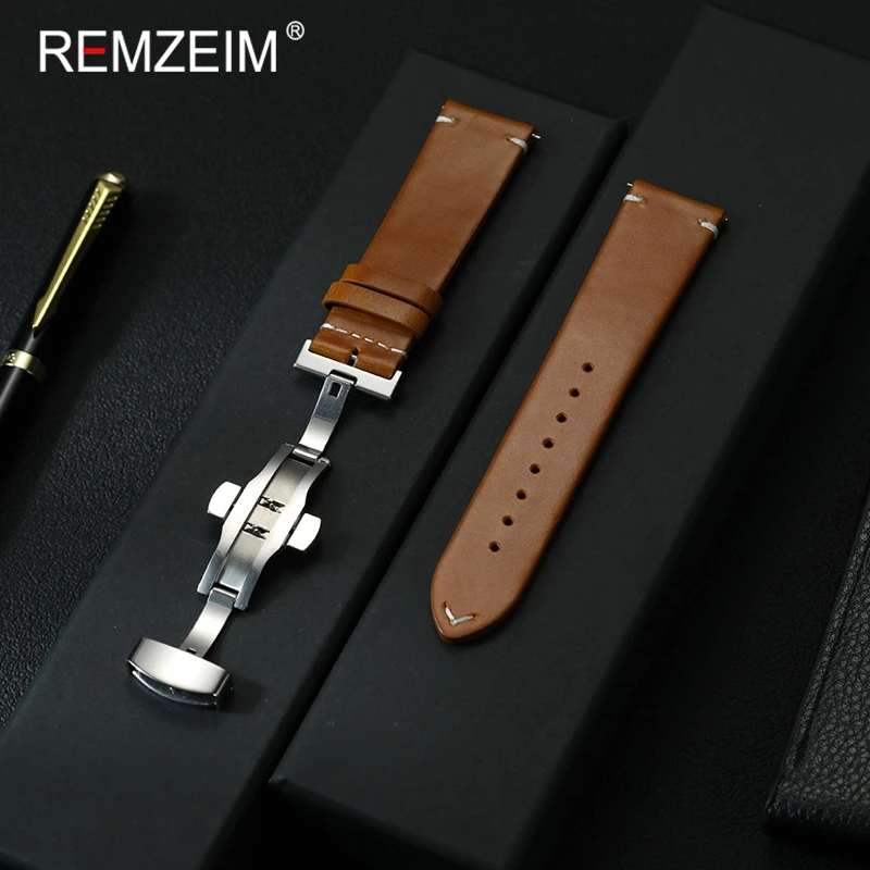Vintage Calfskin Leather Stitching Watch Band 18mm 20mm 22mm Strap Quick Release Watchband Accessories with Butterfly Buckle
Vintage Calfskin Leather Stitching Watch Band 18mm 20mm 22mm Strap Quick Release Watchband Accessories with Butterfly Buckle