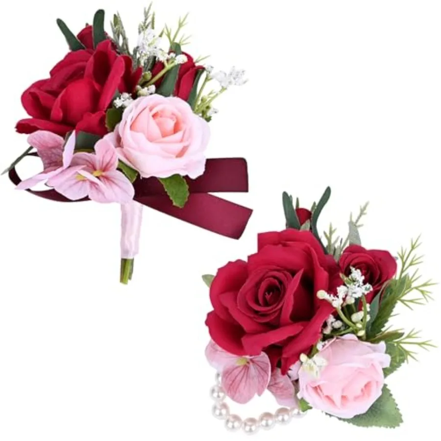 2 Pieces Boutonniere Wrist Corsage Set, Artificial Rose Flowers Men Women Bride Groom Wedding Prom Party Suit Decor - +Pink
2 Pieces Boutonniere Wrist Corsage Set, Artificial Rose Flowers Men Women Bride Groom Wedding Prom Party Suit Decor - +Pink
