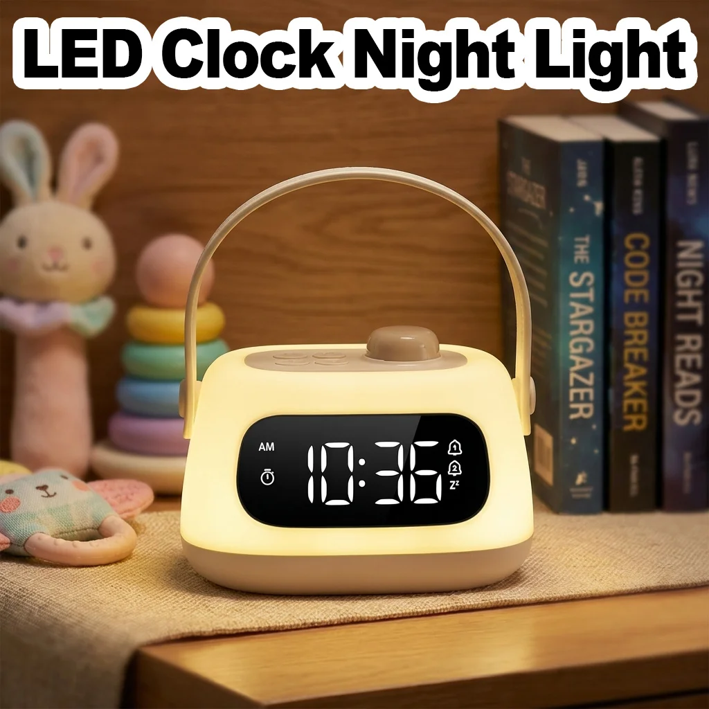 Night Light LED Alarm Clock Cordless Dimmable Digital Desk Bedside Lamp Baby Nursery Breastfeeding Kids Room Gift USB Art Home
Night Light LED Alarm Clock Cordless Dimmable Digital Desk Bedside Lamp Baby Nursery Breastfeeding Kids Room Gift USB Art Home