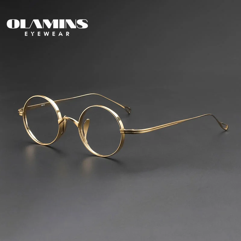 OLAMINS Circle New Vintage Pure Titanium Eyewear Frame Fashion Full Frame Ultra Light Flat Round Titanium Frame 10518
OLAMINS Circle New Vintage Pure Titanium Eyewear Frame Fashion Full Frame Ultra Light Flat Round Titanium Frame 10518