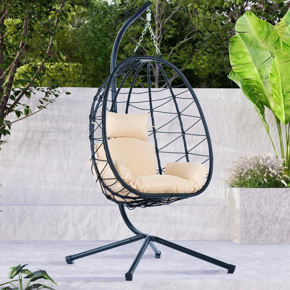 Egg Chair with Stand Indoor Outdoor Swing Chairs Patio Wicker Hanging Egg Chair Hanging Basket Chair Hammock Chairs with Stand
Egg Chair with Stand Indoor Outdoor Swing Chairs Patio Wicker Hanging Egg Chair Hanging Basket Chair Hammock Chairs with Stand