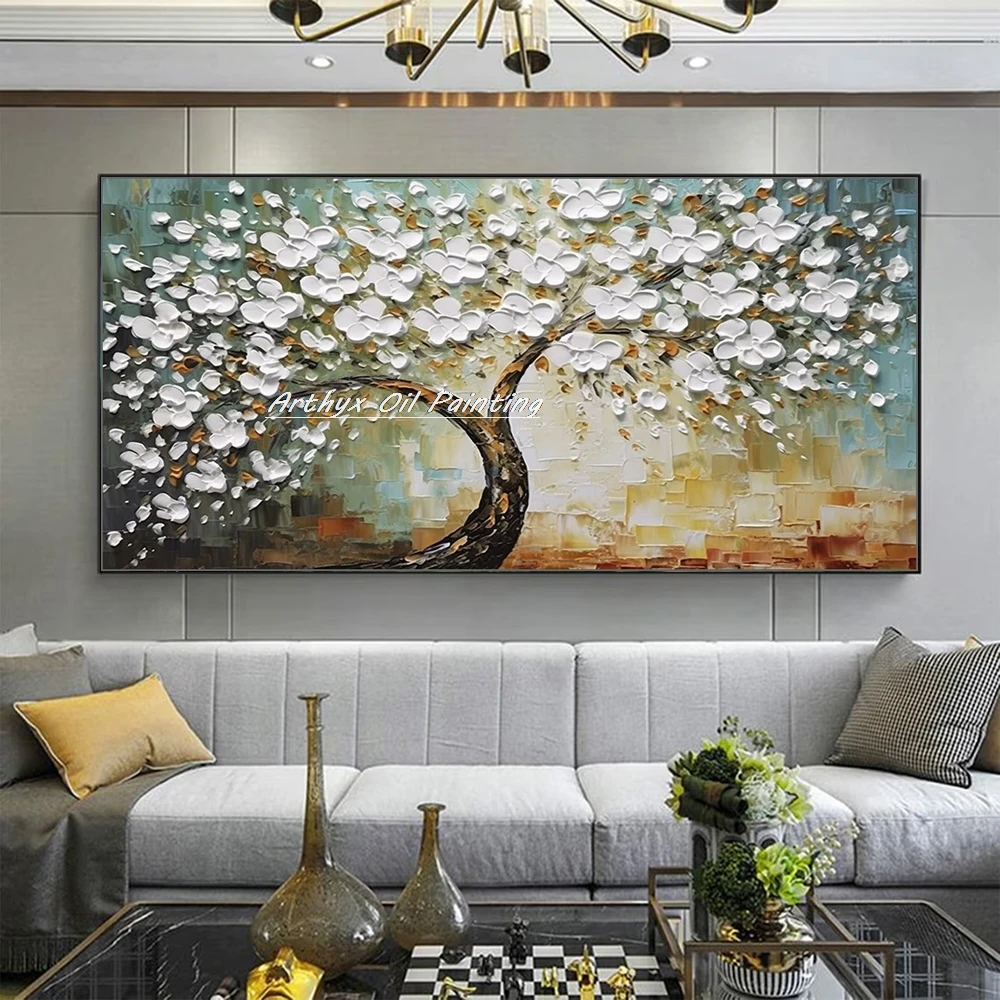 Arthyx,Handpainted 3D Knife Tree Oil Painting On Canvas,Large Abstract Flowers Poster,Wall Art Picture,Modern Home Decor,Artwork
Arthyx,Handpainted 3D Knife Tree Oil Painting On Canvas,Large Abstract Flowers Poster,Wall Art Picture,Modern Home Decor,Artwork