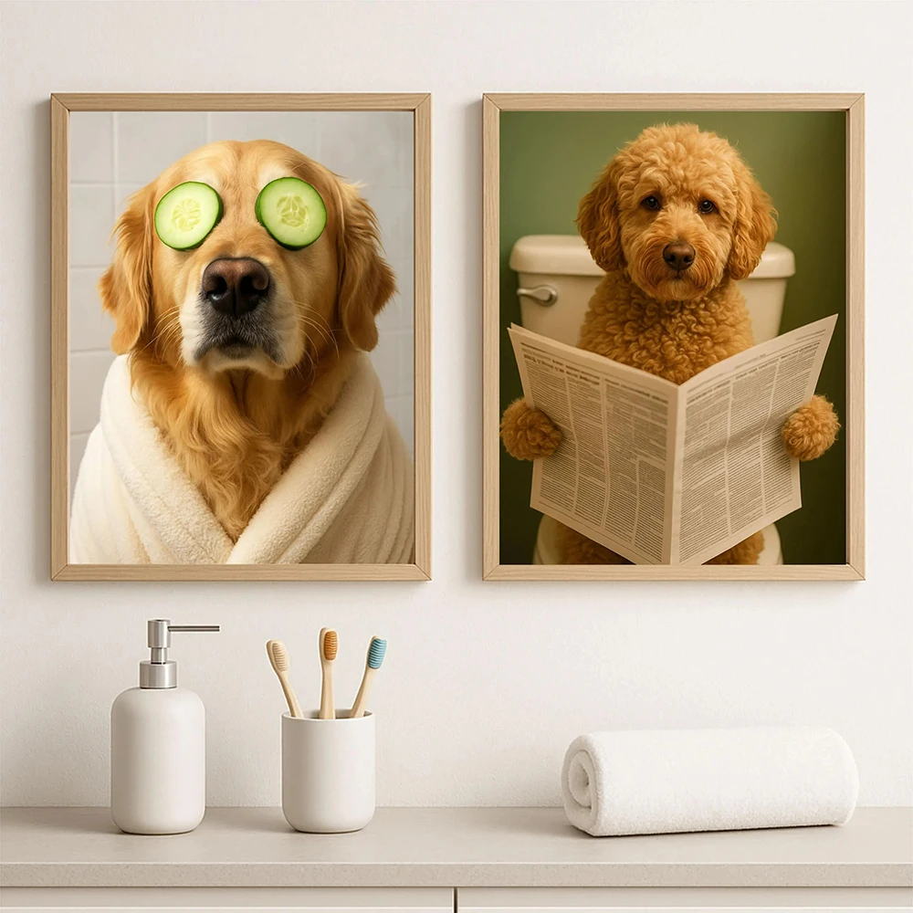 Cute Dog in the Toilet Funny Animal Bathroom Posters Prints Canvas Painting Modern Wall Art Pictures Shower Home Decor
Cute Dog in the Toilet Funny Animal Bathroom Posters Prints Canvas Painting Modern Wall Art Pictures Shower Home Decor