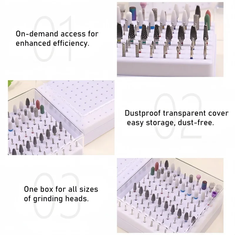 1Pcs Nail File Bit Storage Box: 100-Hole High-Capacity Organizer with Transparent Lid—Portable Tool Case for Manicure Use
1Pcs Nail File Bit Storage Box: 100-Hole High-Capacity Organizer with Transparent Lid—Portable Tool Case for Manicure Use