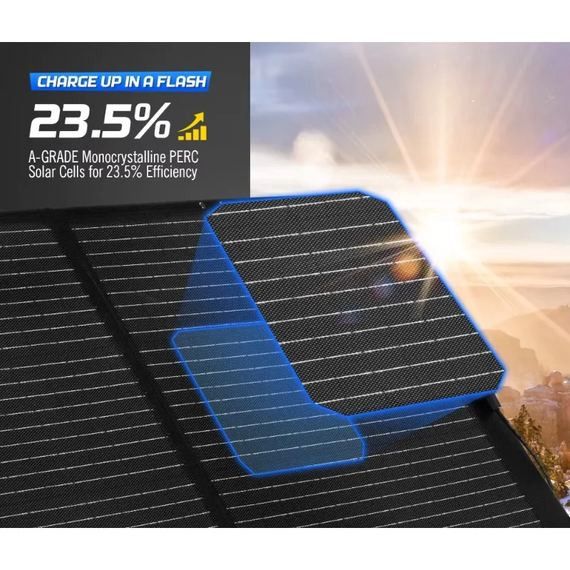 ATEM POWER 200W Mono Perc Solar Panel 4 Folds ETFE Portable Foldable Solar Panel Solar Blanket for Camping Charger
ATEM POWER 200W Mono Perc Solar Panel 4 Folds ETFE Portable Foldable Solar Panel Solar Blanket for Camping Charger