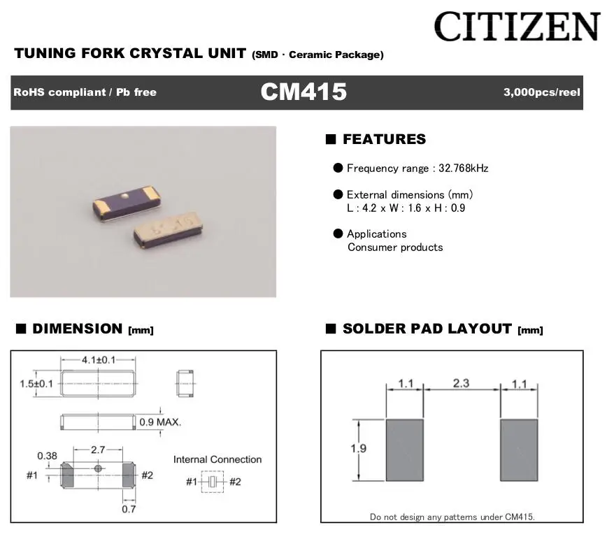 20 шт./лот CM41532768DZFT CITIZEN 4115 32,768 кГц электронные чипы новые
20 шт./лот CM41532768DZFT CITIZEN 4115 32,768 кГц электронные чипы новые