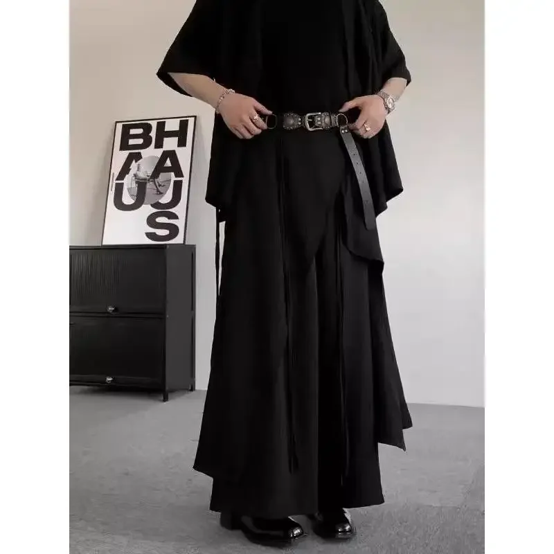 Dark Fashion Samurai Pants Japanese Style Unique Irregular Wide Leg Culottes Avant Garde Party Streetwear Unisex Trousers 
Dark Fashion Samurai Pants Japanese Style Unique Irregular Wide Leg Culottes Avant Garde Party Streetwear Unisex Trousers