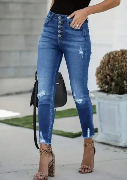 2026 Spring Elegant New Fashion Casual Bottom High Waist Retro Buckle Edge Women's Broken Hole Jeans Female Trouser
2026 Spring Elegant New Fashion Casual Bottom High Waist Retro Buckle Edge Women's Broken Hole Jeans Female Trouser