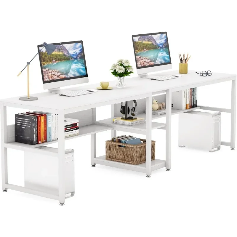 Tribesigns Double Desk with Bookshelf, Computer Office Double Desk, Country Style Writing Desk Workstation with Shelf for Home
Tribesigns Double Desk with Bookshelf, Computer Office Double Desk, Country Style Writing Desk Workstation with Shelf for Home
