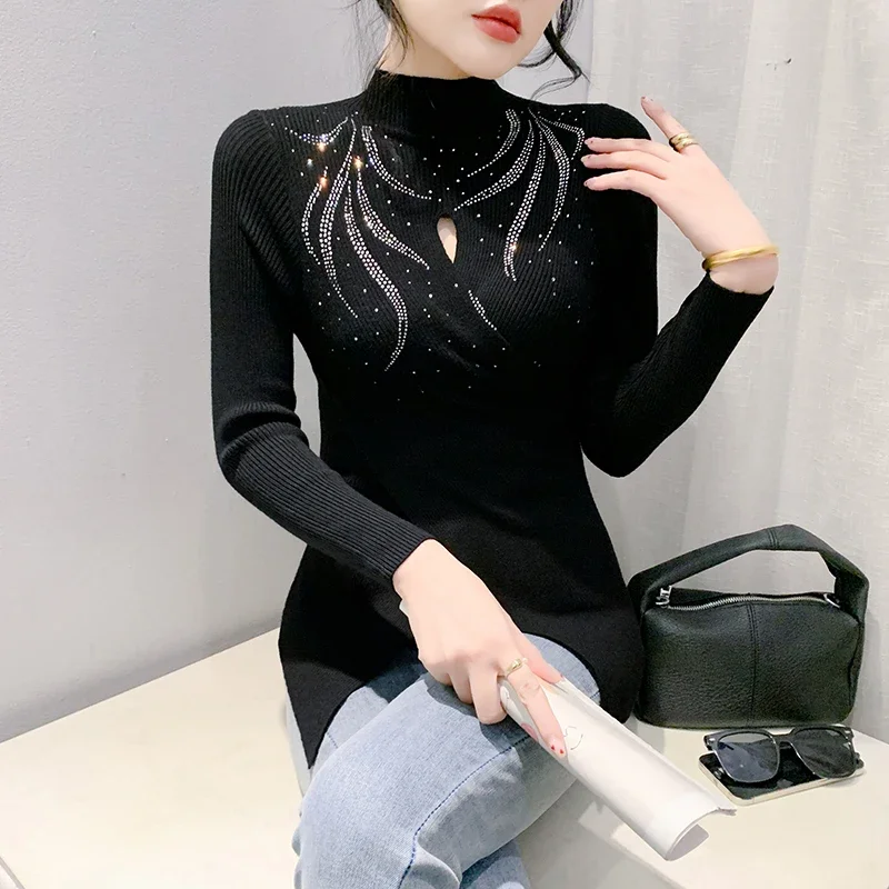 Ladies Fashion Mesh Splicing Beading Pullover Sweater Women Clothing Girls Autumn Casual Knitwear Female OL Sweaters BPAH8158
Ladies Fashion Mesh Splicing Beading Pullover Sweater Women Clothing Girls Autumn Casual Knitwear Female OL Sweaters BPAH8158
