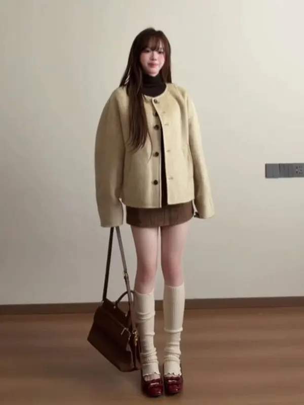 Retro Korean Sle Loose ort Jaet Autumn Winter Warm Faionable Personali Small Size Unique Super Beautiful Top
Retro Korean Sle Loose ort Jaet Autumn Winter Warm Faionable Personali Small Size Unique Super Beautiful Top