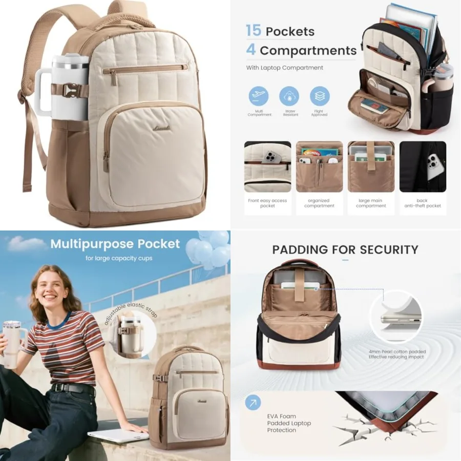 Laptop Backpack for Women with Giant Tumbler Holder Pocket, Puffer Travel College Work Backpack Purse for Teacher Nurse, Waterp
Laptop Backpack for Women with Giant Tumbler Holder Pocket, Puffer Travel College Work Backpack Purse for Teacher Nurse, Waterp