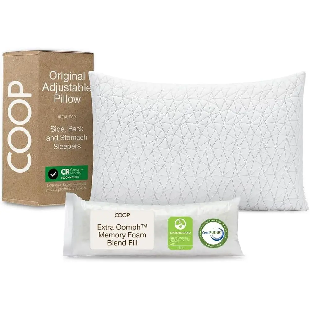 Medium-Firm Memory Foam Pillow for Queen Beds - Ideal for Back and Side Sleepers, US/GREENGUARD Gold Certified
Medium-Firm Memory Foam Pillow for Queen Beds - Ideal for Back and Side Sleepers, US/GREENGUARD Gold Certified