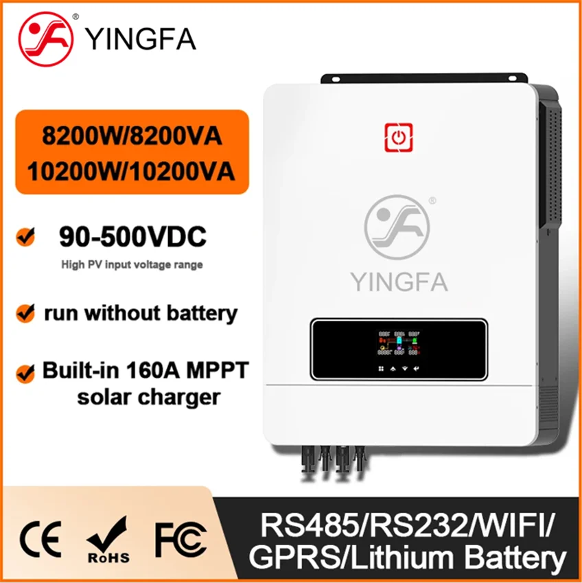 YINGFA 10.2kW Single Phase Low Voltage PV Energy Storage Photovoltaic Hybrid Solar Inverter YF10.2K-LEL-1F
YINGFA 10.2kW Single Phase Low Voltage PV Energy Storage Photovoltaic Hybrid Solar Inverter YF10.2K-LEL-1F