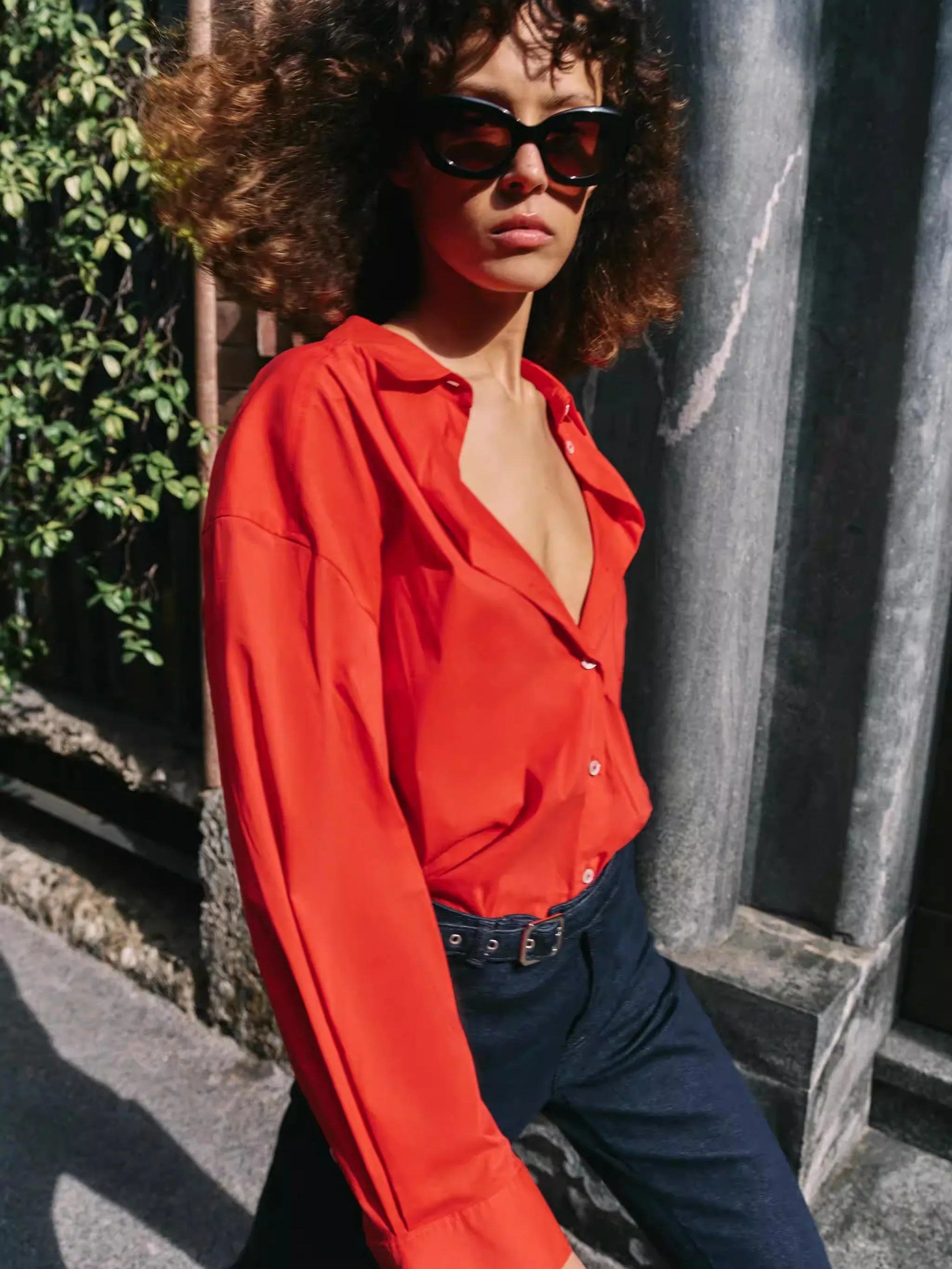 Spring New Arrival Women's Long Sve Manin Collar Red Loose Silk irt Trendy Casual Faionable Chinese Sle Top
Spring New Arrival Women's Long Sve Manin Collar Red Loose Silk irt Trendy Casual Faionable Chinese Sle Top