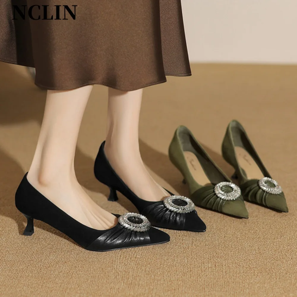 New Pointed Toe Shallow Mouth Thin Heel Small Leather Shoes Women's Elegant Fashion High Heels Dress Shoes Zapatos Mujer
New Pointed Toe Shallow Mouth Thin Heel Small Leather Shoes Women's Elegant Fashion High Heels Dress Shoes Zapatos Mujer