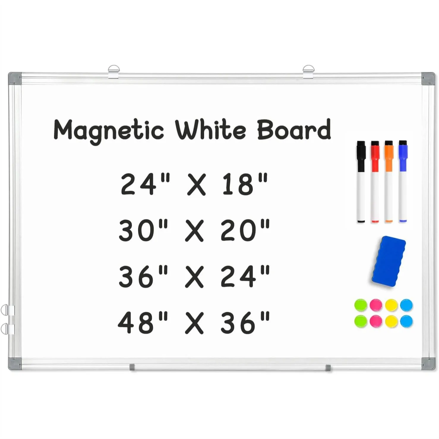 Double-Sided Magnetic Whiteboard 24x18 Inch Dry Erase Board with Aluminum Frame for Home Office School
Double-Sided Magnetic Whiteboard 24x18 Inch Dry Erase Board with Aluminum Frame for Home Office School