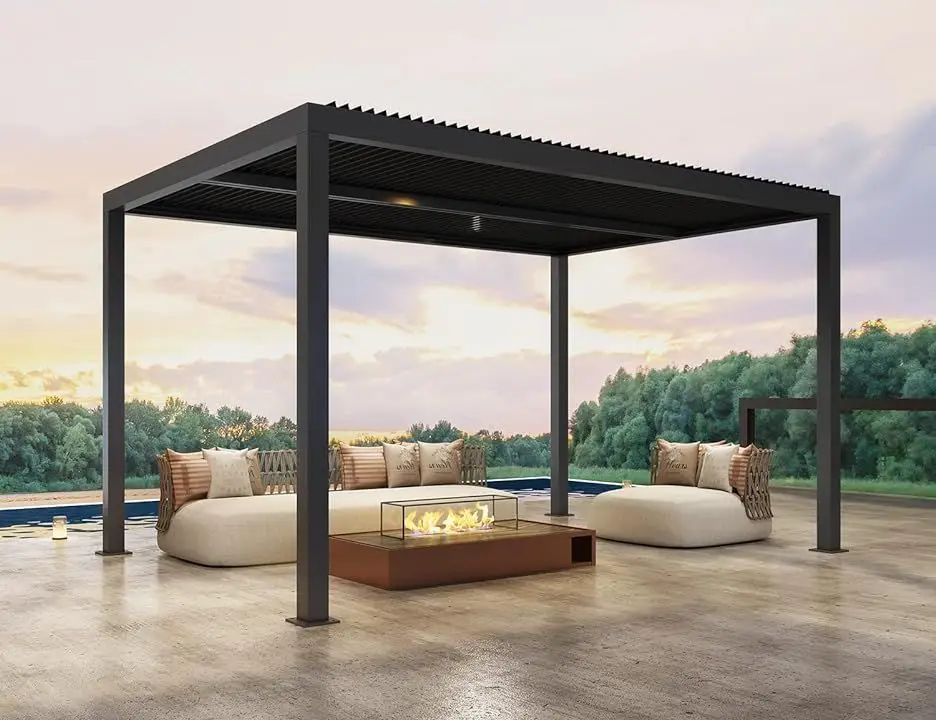 Factory Customized Gazebo Garden Electric Sun Shutter Aluminium Pergola Modern Pavilion Outdoor Motorized Louver Roof Pergola
Factory Customized Gazebo Garden Electric Sun Shutter Aluminium Pergola Modern Pavilion Outdoor Motorized Louver Roof Pergola