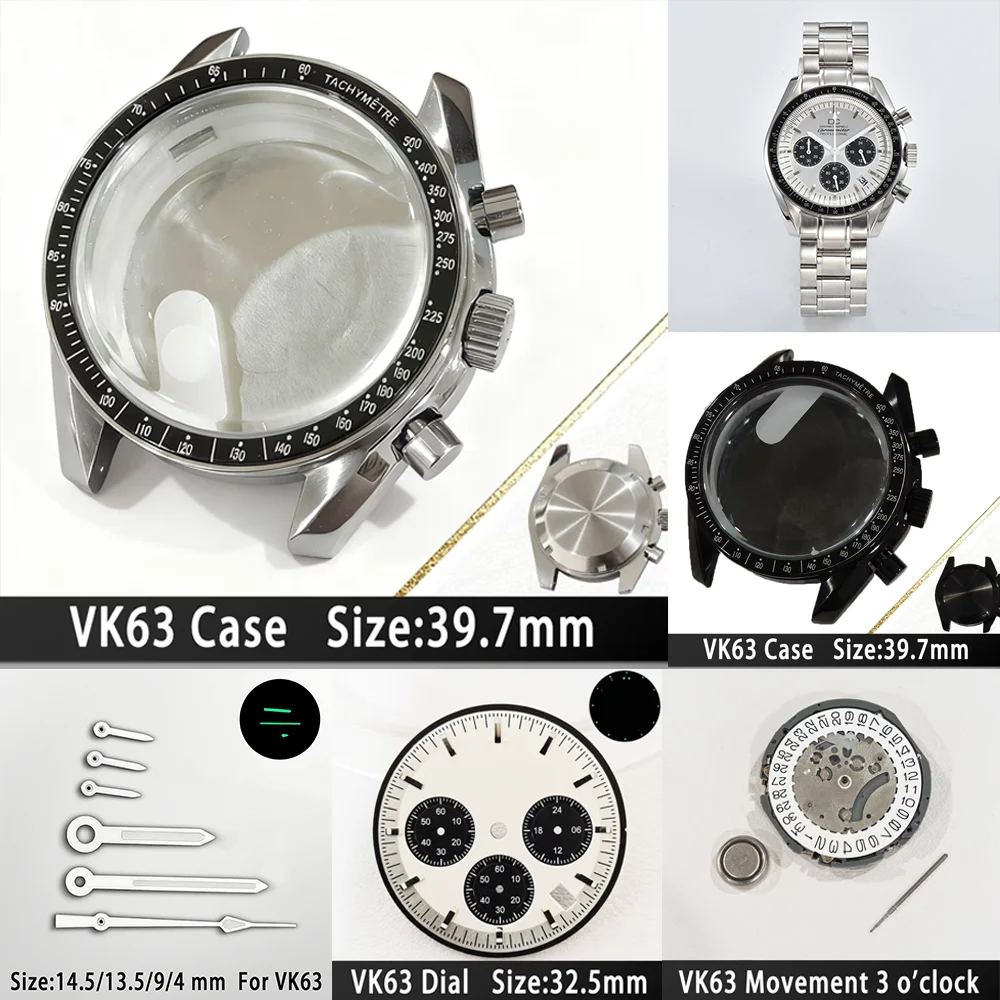 VK63 Cases 39.7mm Stainless Steel Metal Moon Pattern Watch Cases Fits Men‘s Speed Watches Master 20mm Bands Hand Combo set
VK63 Cases 39.7mm Stainless Steel Metal Moon Pattern Watch Cases Fits Men‘s Speed Watches Master 20mm Bands Hand Combo set
