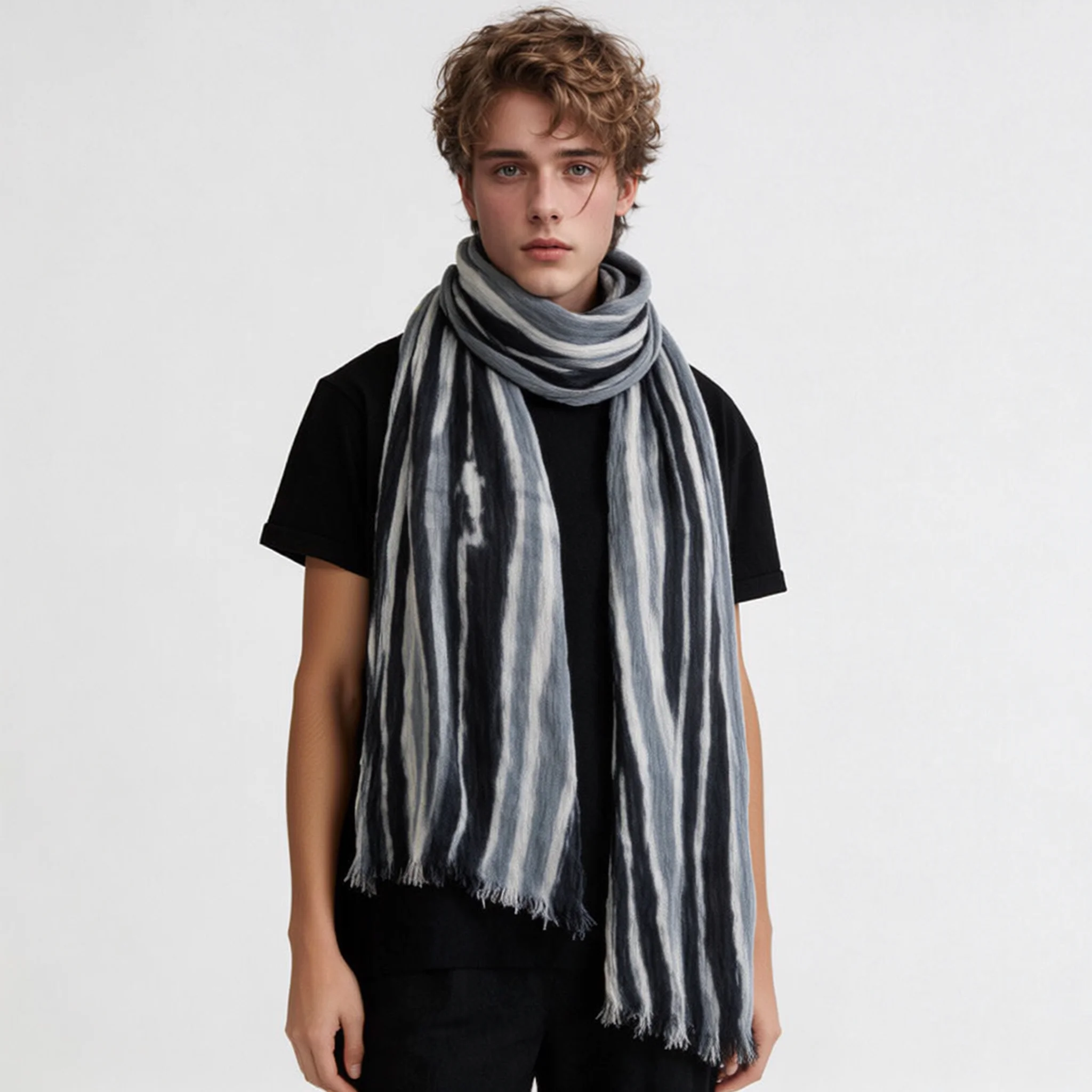 Unisex Stripe Print Shawl Tie-dye Cotton Polyester Long Scarf
Unisex Stripe Print Shawl Tie-dye Cotton Polyester Long Scarf