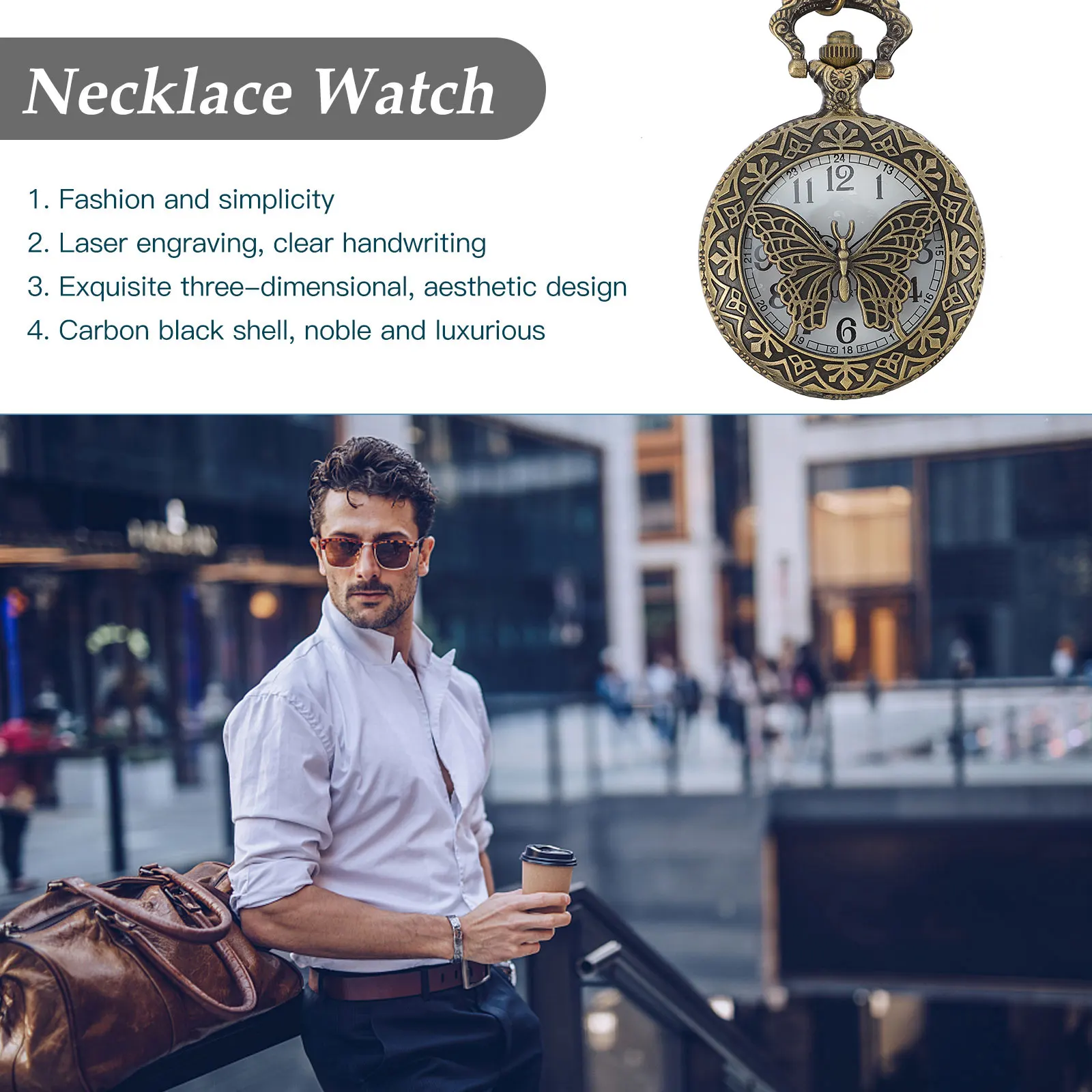 Vintage Pocket Watch Quartz Retro Necklace Pendant Watches Zinc Alloy Lightweight Portable for Women Precise
Vintage Pocket Watch Quartz Retro Necklace Pendant Watches Zinc Alloy Lightweight Portable for Women Precise