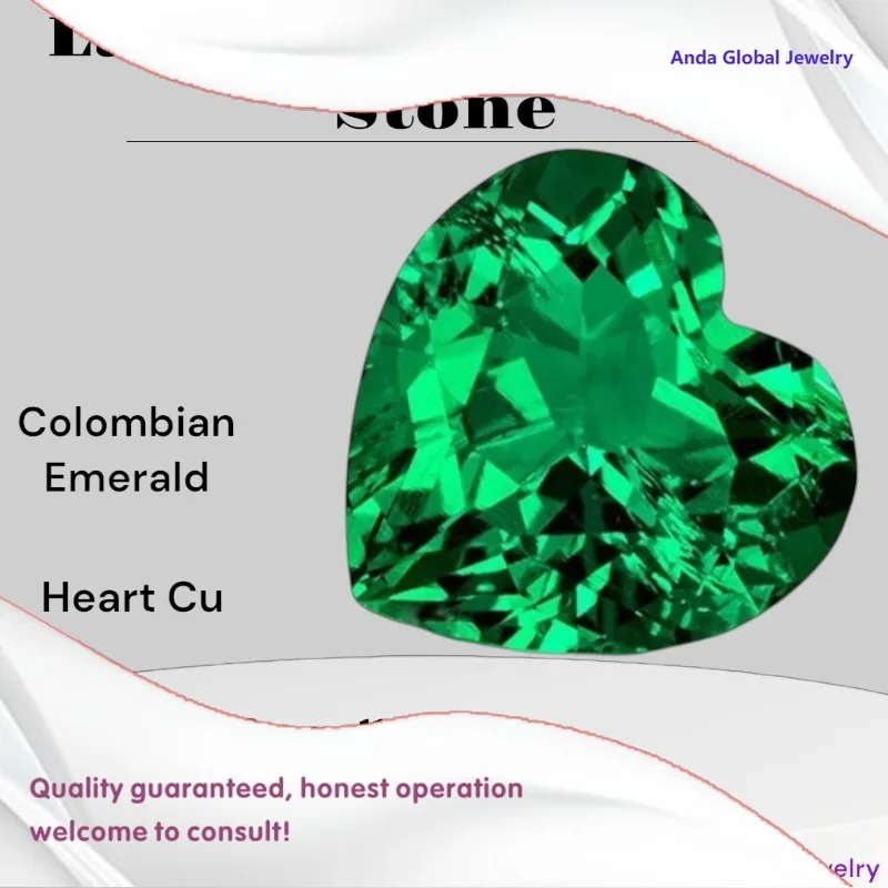 S-Lab выращенный колумбийский изумрудный камень гидротермальный синтетический изумрудный камень с сердечной огранкой и сертификатом AGLCertificate 
S-Lab выращенный колумбийский изумрудный камень гидротермальный синтетический изумрудный камень с сердечной огранкой и сертификатом AGLCertificate