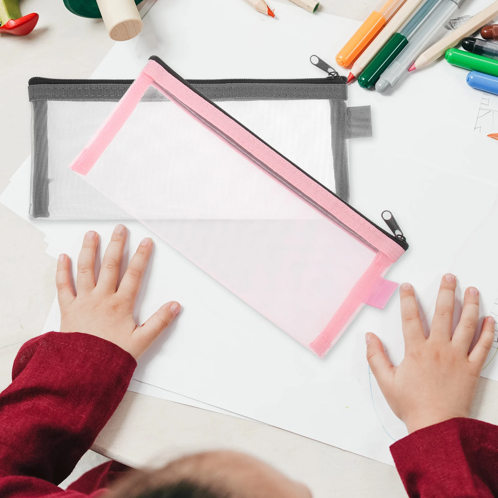 4Pcs Pencil Bags Large Capacity Multi-Function Zipper Pencil Pouches Wear Resistant Nylon Storage Supplies Storage Supplies
4Pcs Pencil Bags Large Capacity Multi-Function Zipper Pencil Pouches Wear Resistant Nylon Storage Supplies Storage Supplies