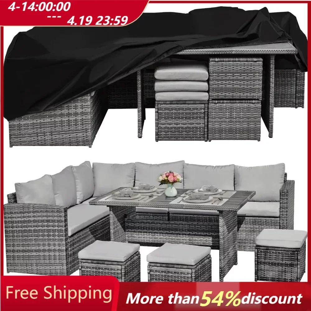 7 Pieces Outdoor Patio Furniture with Dining Table&Chair, All Weather Wicker Conversation Set with,Grey Garden Sofas
7 Pieces Outdoor Patio Furniture with Dining Table&Chair, All Weather Wicker Conversation Set with,Grey Garden Sofas