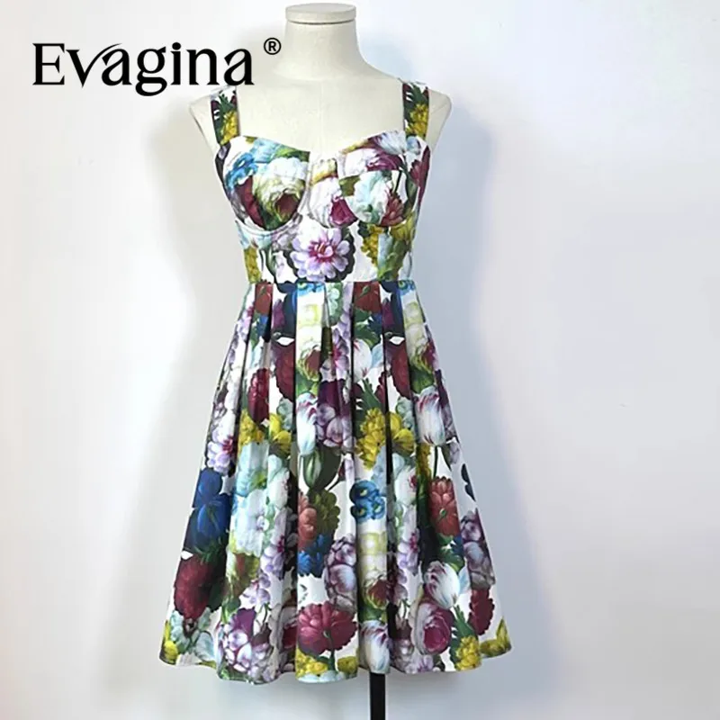 Evagina Fashion Design New Women's Heart-Shaped Collar Floral Print Sweet High Waisted Mini Suspender Summer Beach Dress
Evagina Fashion Design New Women's Heart-Shaped Collar Floral Print Sweet High Waisted Mini Suspender Summer Beach Dress