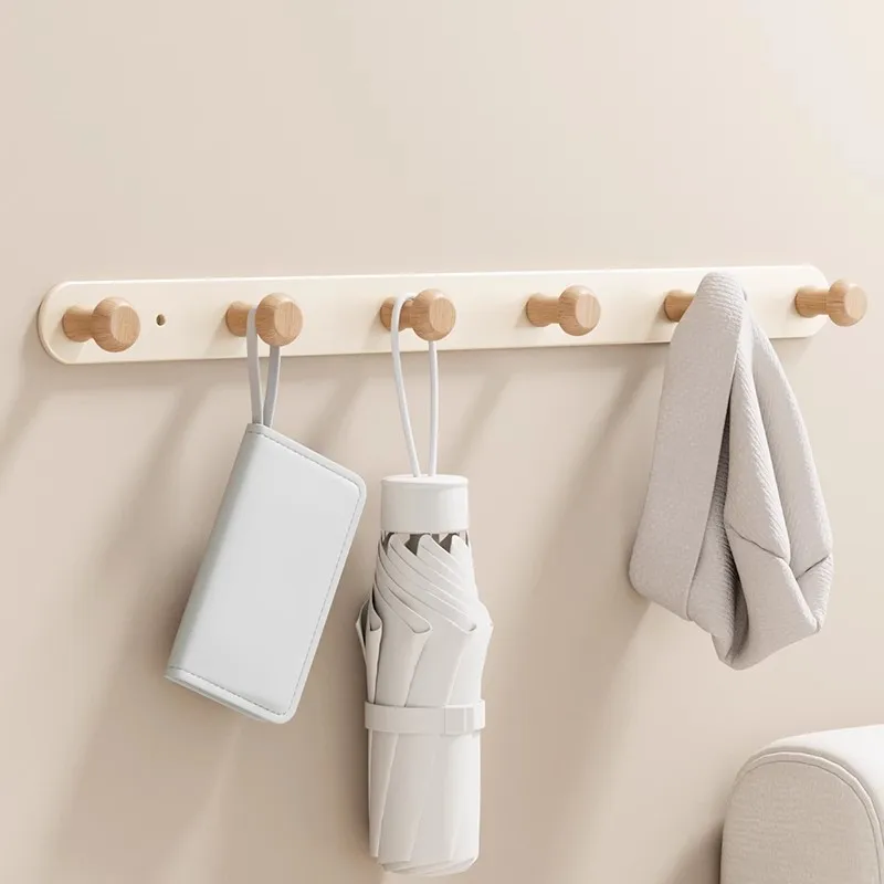 Cream style clothes hook row hook door hook punch free bathroom rack solid wood wall hanging cloakroom
Cream style clothes hook row hook door hook punch free bathroom rack solid wood wall hanging cloakroom