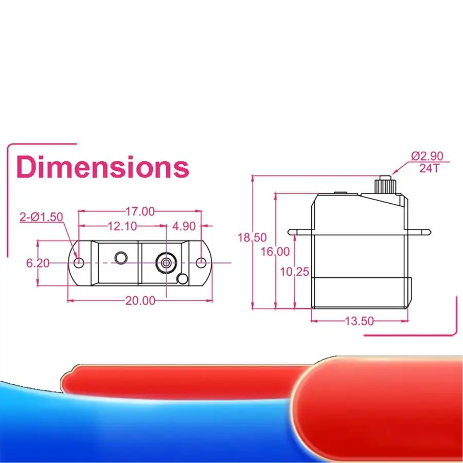 AFRC D1302 Mini 1.7G Large Torque Mini Digital Servo JST1.0 Connector For RC Model Drone Airplane Helicopter-X65A
AFRC D1302 Mini 1.7G Large Torque Mini Digital Servo JST1.0 Connector For RC Model Drone Airplane Helicopter-X65A
