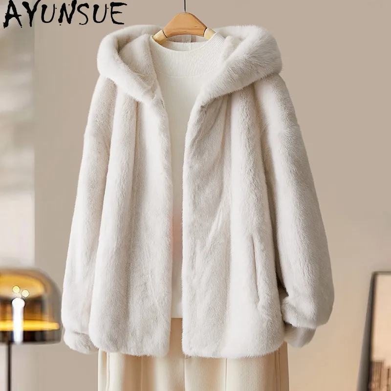 AYUNSUE Natural Whole Mink Fur Coat Woman Elegant Winter Fur Jacket Hooded Tops for Woman New in Outerwears Woman Clothes Шуба
AYUNSUE Natural Whole Mink Fur Coat Woman Elegant Winter Fur Jacket Hooded Tops for Woman New in Outerwears Woman Clothes Шуба