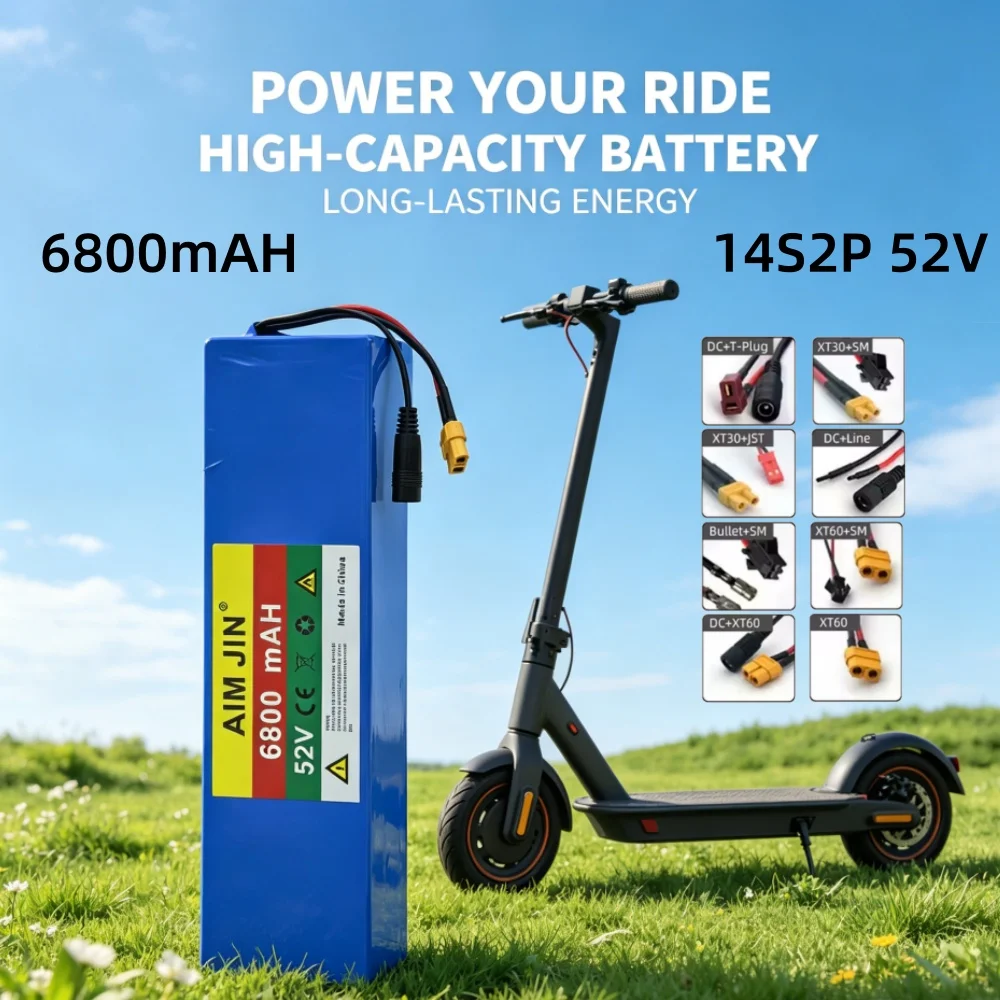 100% new original 52V 6.8AH 14S2P lithium battery 52V 6800mAh high capacity 1000W For lectric scooter battery built in BMS
100% new original 52V 6.8AH 14S2P lithium battery 52V 6800mAh high capacity 1000W For lectric scooter battery built in BMS