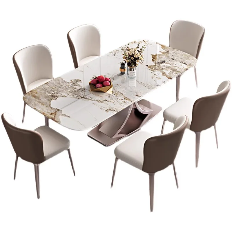 #Luxury Modern Waterproof Dining Tables and Chairs with Marble Top for Home Hotel Villa Apartment Dining Room Hall
#Luxury Modern Waterproof Dining Tables and Chairs with Marble Top for Home Hotel Villa Apartment Dining Room Hall