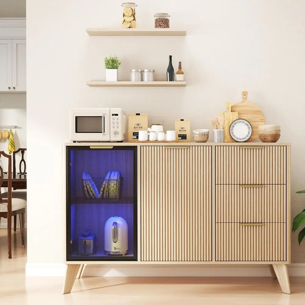 Design Cabinet with Storage & Glass Door, Kitchen Coffee Bar Cabinet with Adjustable Shelves, Buffet Table Sideboard for Dining
Design Cabinet with Storage & Glass Door, Kitchen Coffee Bar Cabinet with Adjustable Shelves, Buffet Table Sideboard for Dining