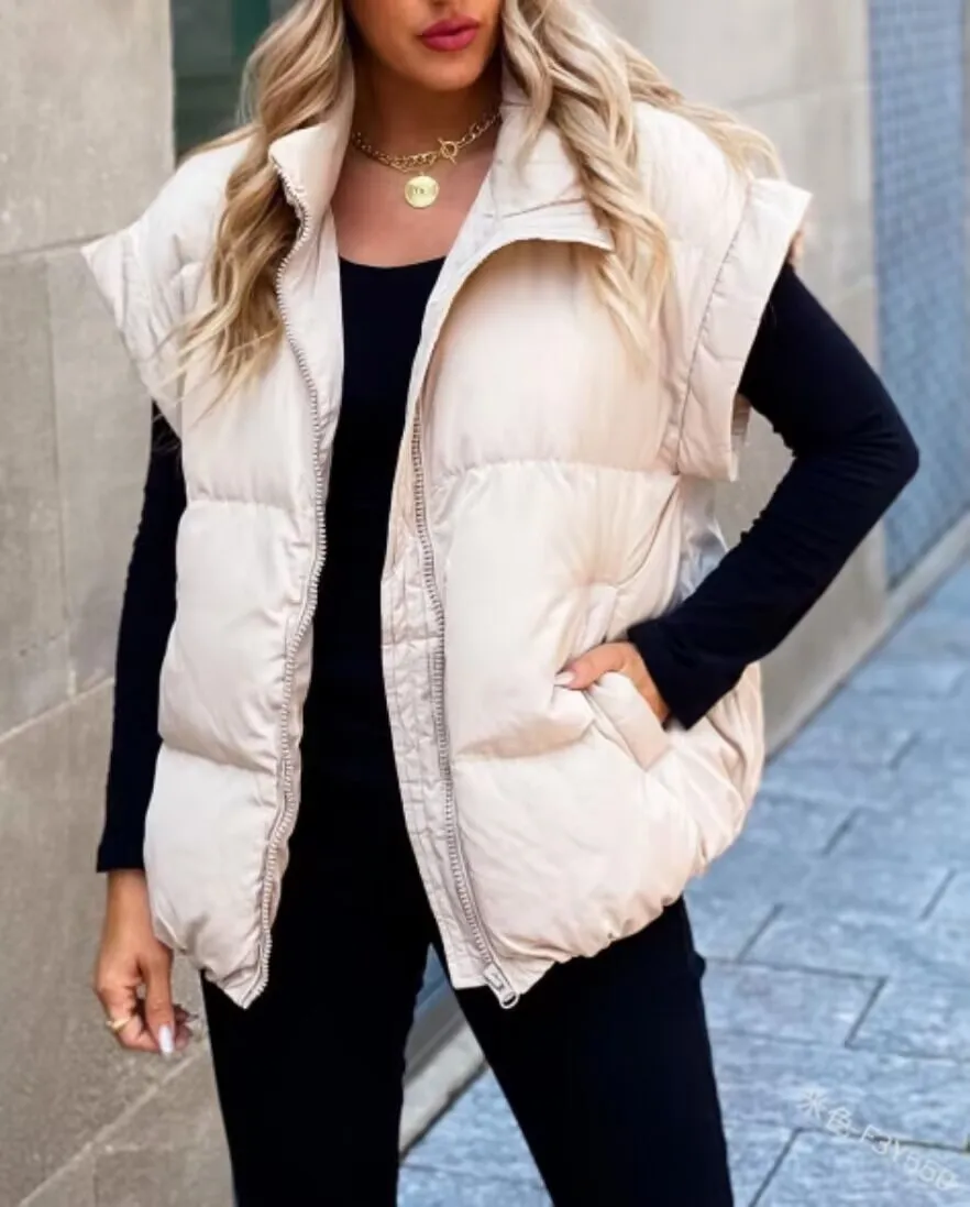 Women Pocket Puffer Vest 2023 Stand Collar Zip Up Padded Gilet Jacket Outwear Black White Brown Pink Red Khaki
Women Pocket Puffer Vest 2023 Stand Collar Zip Up Padded Gilet Jacket Outwear Black White Brown Pink Red Khaki