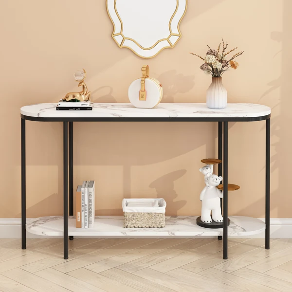 Console Table 2 Tier Narrow Entryway Table with Storage Shelves Faux Marble Narrow Table for Living Bedroom Hallway Office
Console Table 2 Tier Narrow Entryway Table with Storage Shelves Faux Marble Narrow Table for Living Bedroom Hallway Office