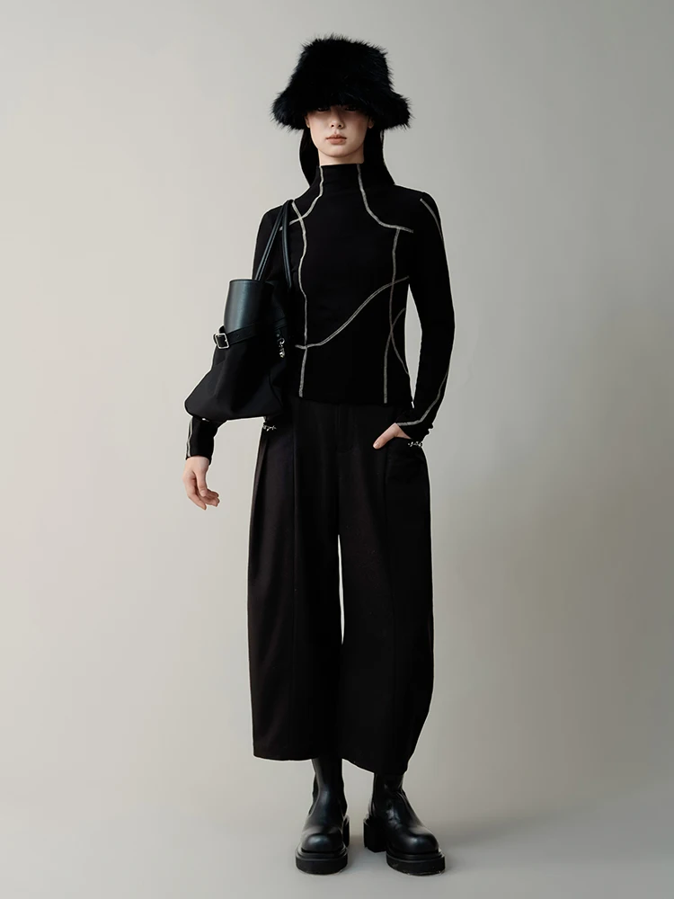 Genesis Trace Narrative High Collar Long Sleeve T-Shirt Asymmetric Color Block Knitted Base Layer Top Women's Fashion
Genesis Trace Narrative High Collar Long Sleeve T-Shirt Asymmetric Color Block Knitted Base Layer Top Women's Fashion