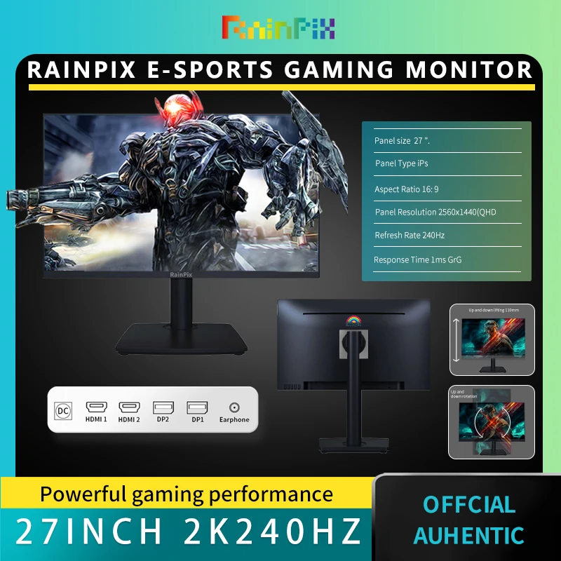 27 дюймов, 2K, 240 дюйма, планшетофон для ПК, игровые настольные компьютеры QHD IPS, игровой ПК с временем отклика 1 мс, монитор HDR400 HDMI DP для ПК.
27 дюймов, 2K, 240 дюйма, планшетофон для ПК, игровые настольные компьютеры QHD IPS, игровой ПК с временем отклика 1 мс, монитор HDR400 HDMI DP для ПК.
