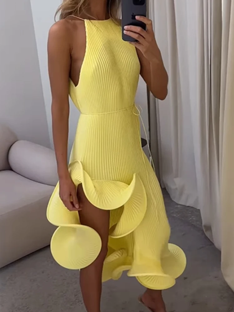 2026 Summer Fashion New Women's Elegant and Sexy Vacation Style Irregular Sleeveless Waist Slimming Long Dress
2026 Summer Fashion New Women's Elegant and Sexy Vacation Style Irregular Sleeveless Waist Slimming Long Dress