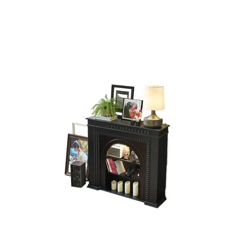 Black decorative American living room porch cabinet display cabinet fireplace rack small apartment
Black decorative American living room porch cabinet display cabinet fireplace rack small apartment